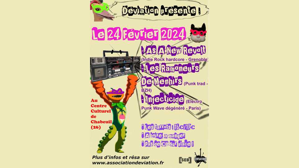Annonce : Une soirée punk et rock pour l&rsquo;association Déviation !