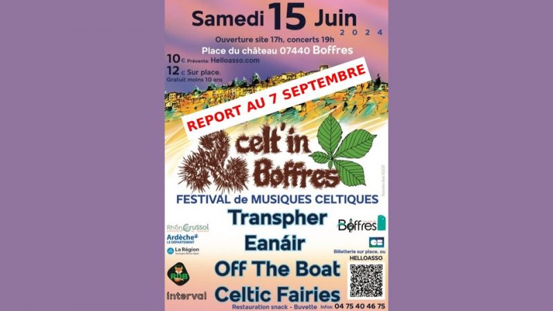 Festival Celt&rsquo;In Boffres 2024 : on reporte !