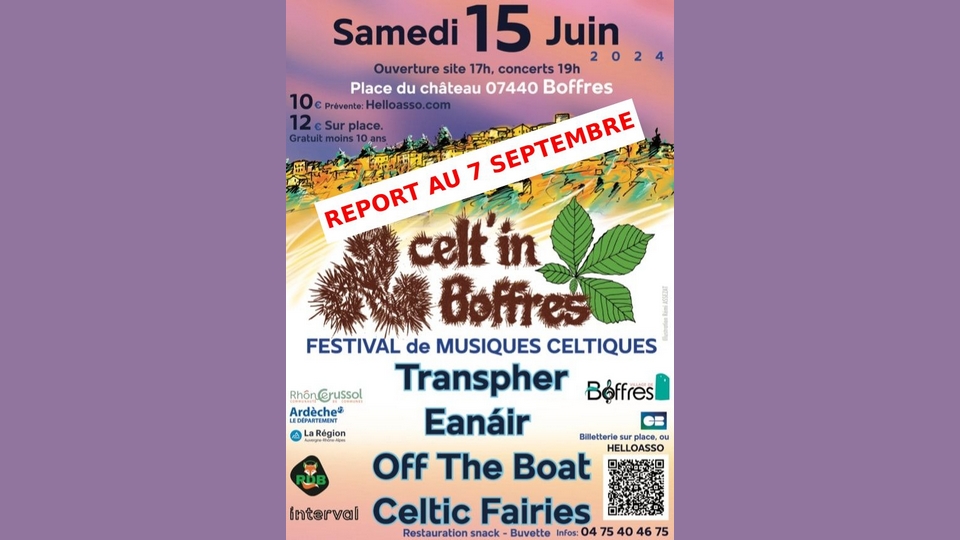 Festival Celt&rsquo;In Boffres 2024 : on reporte !
