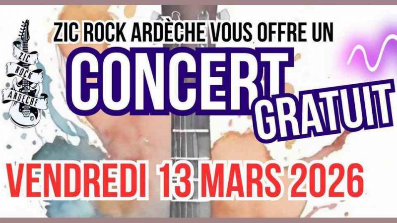 Une nouvelle soirée de concerts gratuite pour Zic Rock Ardèche !